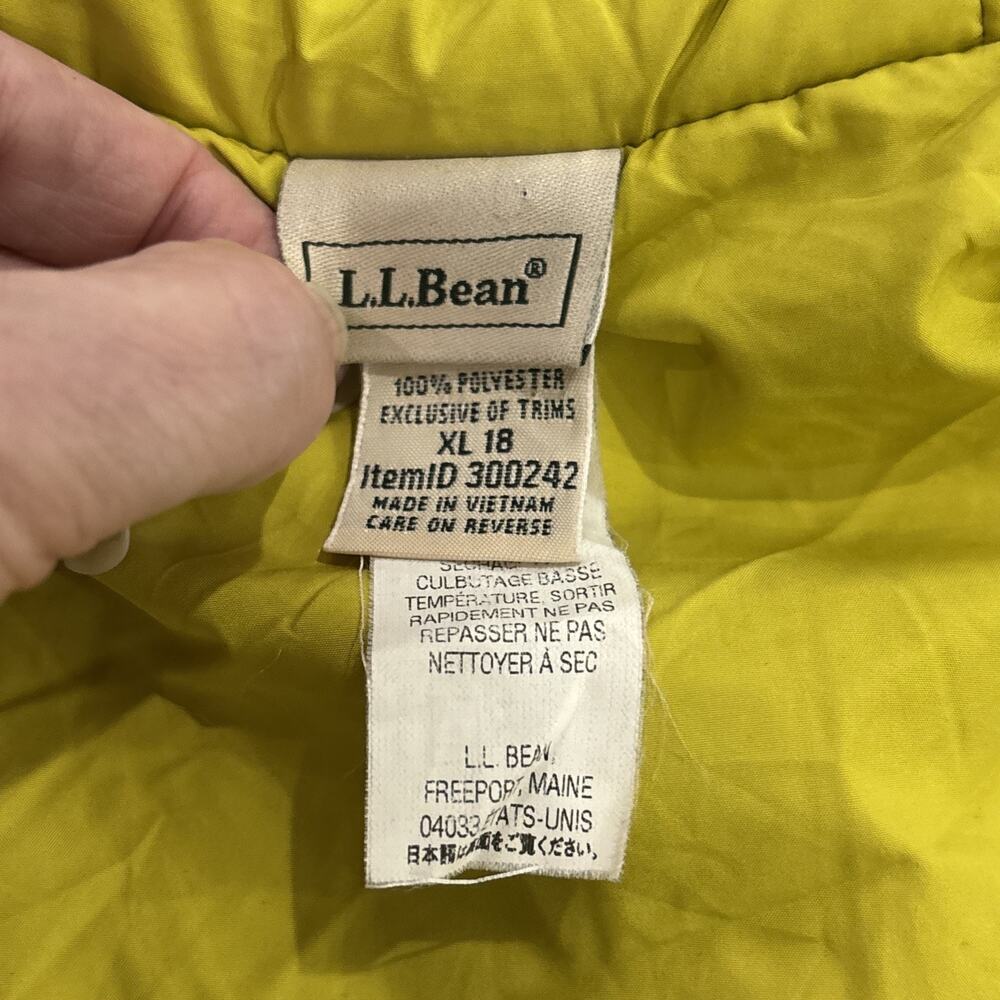 LL Bean Sz 18 Insulated Primaloft Knit Girls Blue Green Aqua Jacket Coat Hoodie - Picture 8 of 10
